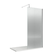 Nuie Fluted Chrome Wetroom Screen - 900mm