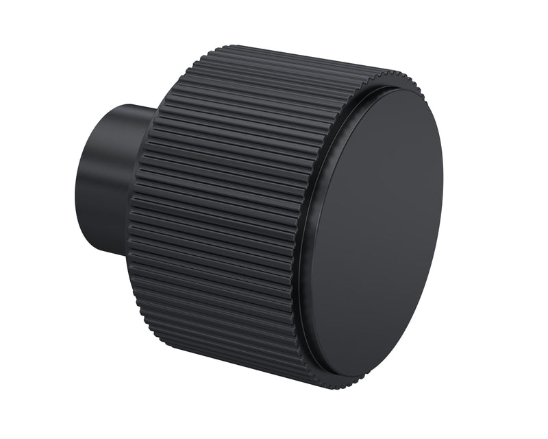 Nuie Fluted Furniture Knob in Matt Black (H217)
