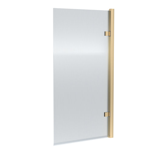 Nuie Fluted Hinged Bath Screen - Brushed Brass