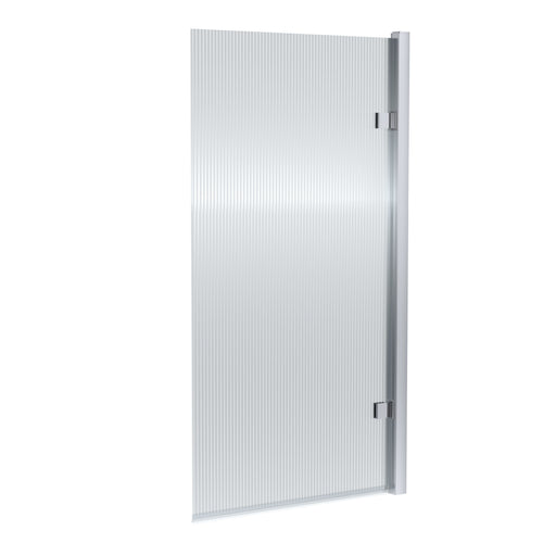 Nuie Fluted Hinged Bath Screen - Chrome