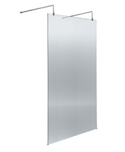 Nuie Fluted Wetroom Screen with Support Arms 2091mm (All Sizes) in 1000mm Chrome (NWAF1910)