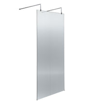 Nuie Fluted Wetroom Screen with Support Arms 2091mm (All Sizes) in 760mm Chrome (NWAF1980)