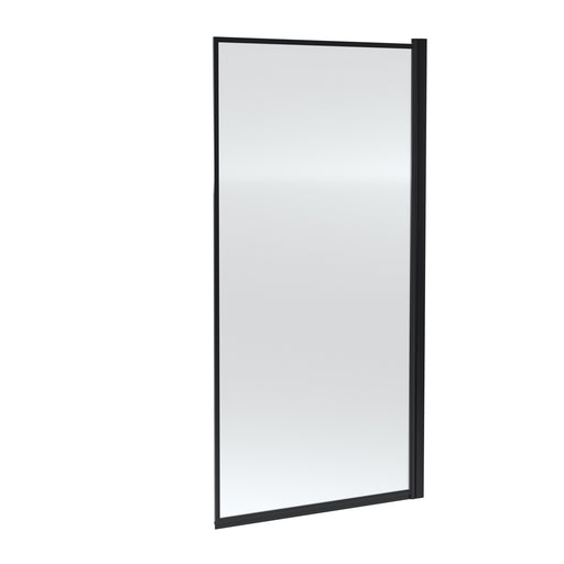 Nuie Framed Square Hinged Bath Screen 800mm Matt Black