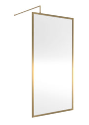 Nuie Framed Wetroom Screen 1850mm (All Sizes) in 1000mm Brushed Brass (WRFBB1810)