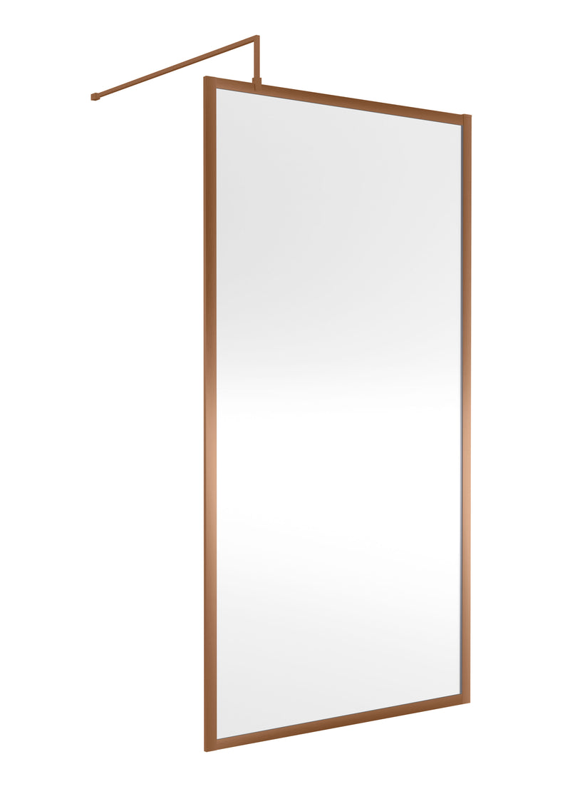 Nuie Framed Wetroom Screen 1850mm (All Sizes) in 1000mm Brushed Bronze (WRFBZ1810)