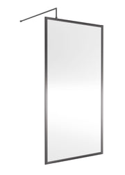 Nuie Framed Wetroom Screen 1850mm (All Sizes) in 1000mm Brushed Pewter (WRFGM1810)