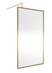 Nuie Framed Wetroom Screen 1850mm (All Sizes) in 1100mm Brushed Brass (WRFBB1811)