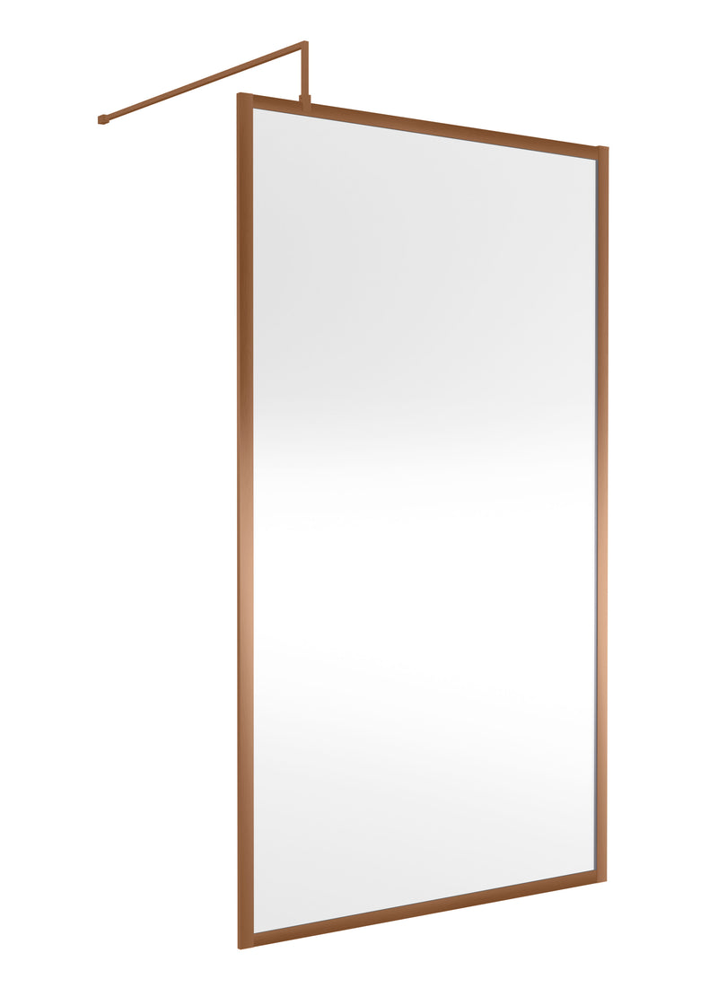 Nuie Framed Wetroom Screen 1850mm (All Sizes) in 1100mm Brushed Bronze (WRFBZ1811)