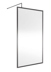 Nuie Framed Wetroom Screen 1850mm (All Sizes) in 1100mm Brushed Pewter (WRFGM1811)