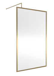 Nuie Framed Wetroom Screen 1850mm (All Sizes) in 1200mm Brushed Brass (WRFBB1812)