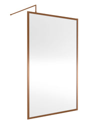 Nuie Framed Wetroom Screen 1850mm (All Sizes) in 1200mm Brushed Bronze (WRFBZ1812)