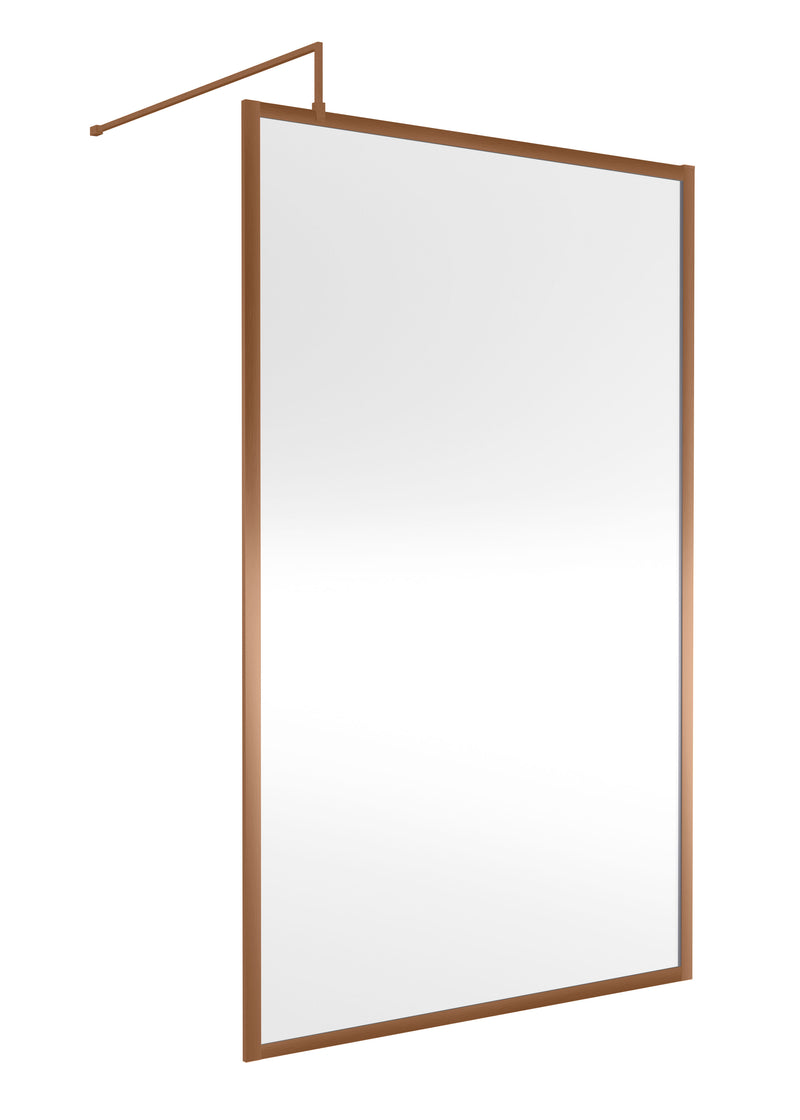 Nuie Framed Wetroom Screen 1850mm (All Sizes) in 1200mm Brushed Bronze (WRFBZ1812)