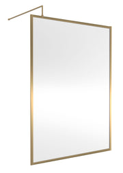 Nuie Framed Wetroom Screen 1850mm (All Sizes) in 1400mm Brushed Brass (WRFBB1814)