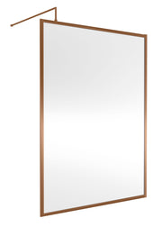 Nuie Framed Wetroom Screen 1850mm (All Sizes) in 1400mm Brushed Bronze (WRFBZ1814)