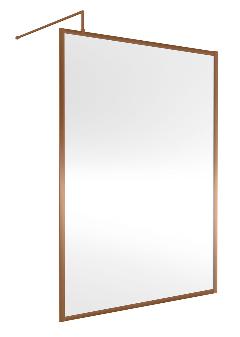 Nuie Framed Wetroom Screen 1850mm (All Sizes) in 1400mm Brushed Bronze (WRFBZ1814)