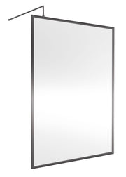 Nuie Framed Wetroom Screen 1850mm (All Sizes) in 1400mm Brushed Pewter (WRFGM1814)