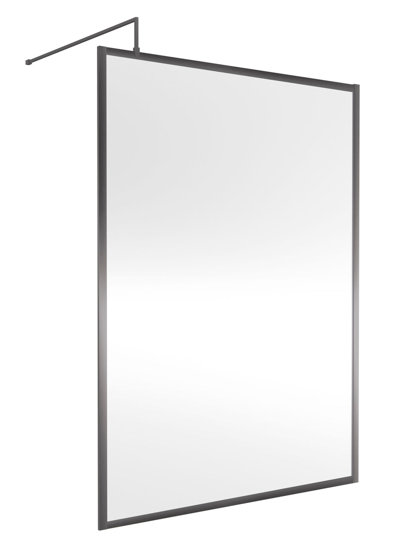 Nuie Framed Wetroom Screen 1850mm (All Sizes) in 1400mm Brushed Pewter (WRFGM1814)
