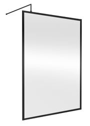 Nuie Framed Wetroom Screen 1850mm (All Sizes) in 1400mm Matt Black (WRFBP1814)