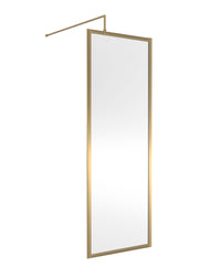 Nuie Framed Wetroom Screen 1850mm (All Sizes) in 700mm Brushed Brass (WRFBB1870)