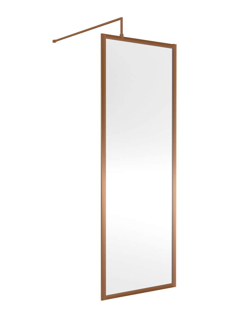 Nuie Framed Wetroom Screen 1850mm (All Sizes) in 700mm Brushed Bronze (WRFBZ1870)