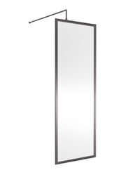 Nuie Framed Wetroom Screen 1850mm (All Sizes) in 700mm Brushed Pewter (WRFGM1870)
