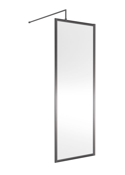 Nuie Framed Wetroom Screen 1850mm (All Sizes) in 700mm Brushed Pewter (WRFGM1870)