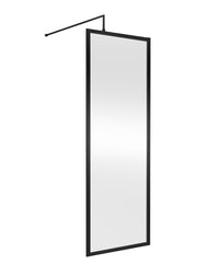 Nuie Framed Wetroom Screen 1850mm (All Sizes) in 700mm Matt Black (WRFBP1870)