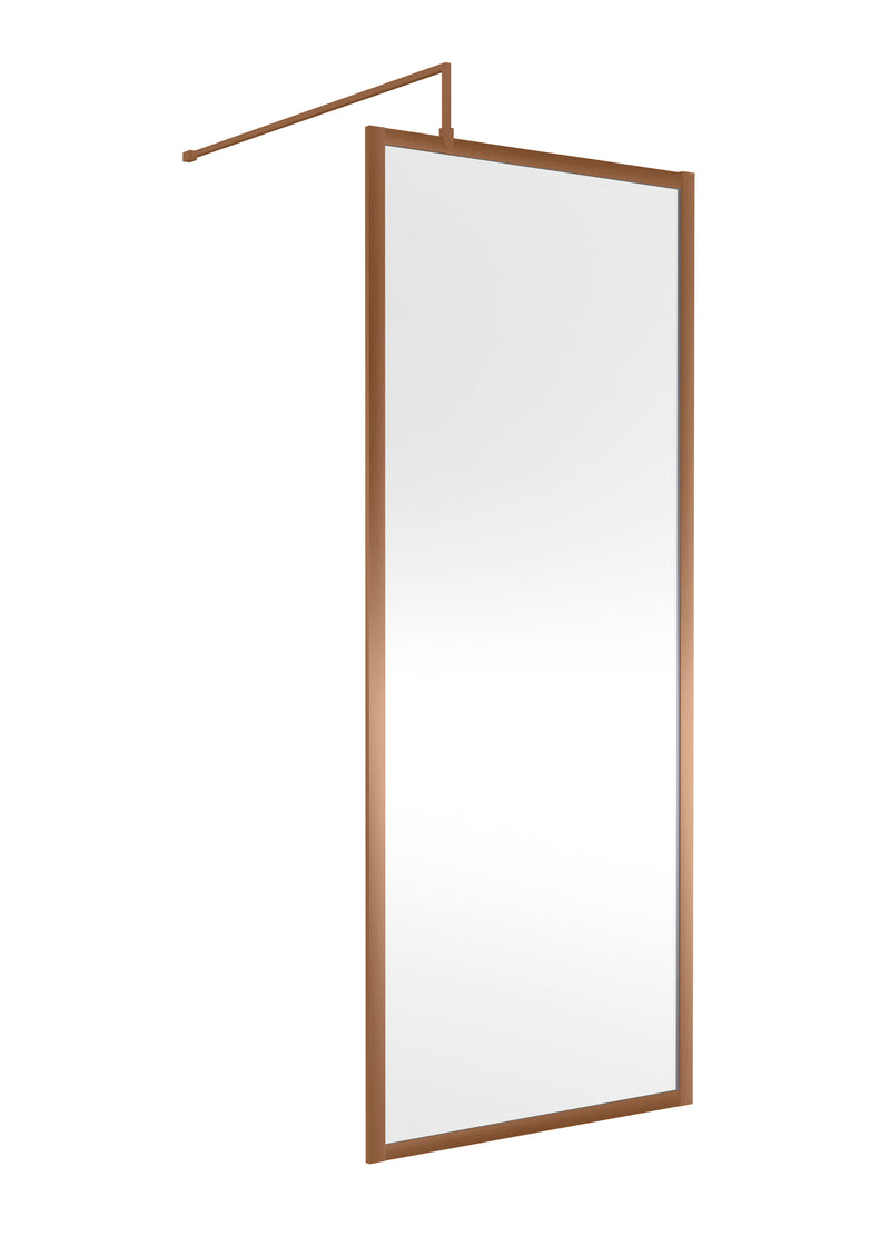 Nuie Framed Wetroom Screen 1850mm (All Sizes) in 760mm Brushed Bronze (WRFBZ1876)