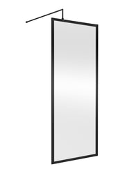 Nuie Framed Wetroom Screen 1850mm (All Sizes) in 760mm Matt Black (WRFBP1876)