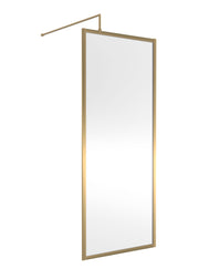 Nuie Framed Wetroom Screen 1850mm (All Sizes) in 800mm Brushed Brass (WRFBB1880)