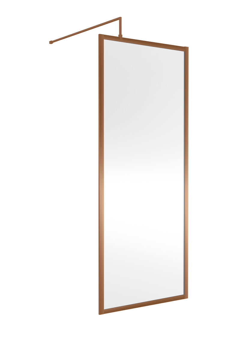 Nuie Framed Wetroom Screen 1850mm (All Sizes) in 800mm Brushed Bronze (WRFBZ1880)