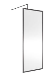 Nuie Framed Wetroom Screen 1850mm (All Sizes) in 800mm Brushed Pewter (WRFGM1880)