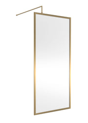 Nuie Framed Wetroom Screen 1850mm (All Sizes) in 900mm Brushed Brass (WRFBB1890)
