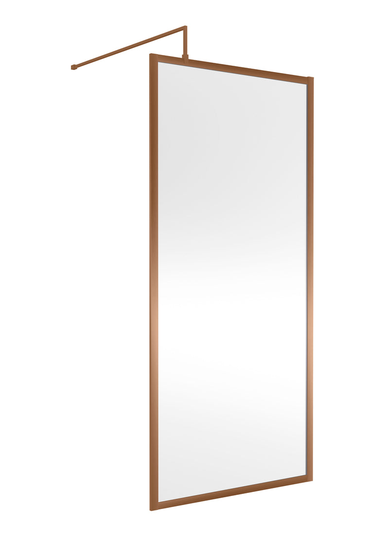 Nuie Framed Wetroom Screen 1850mm (All Sizes) in 900mm Brushed Bronze (WRFBZ1890)