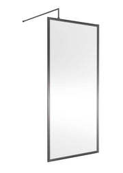 Nuie Framed Wetroom Screen 1850mm (All Sizes) in 900mm Brushed Pewter (WRFGM1890)