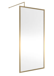 Nuie Framed Wetroom Screen 1950mm (All Sizes) in 1000mm Brushed Brass (NWFF10BB)