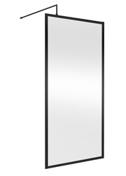 Nuie Framed Wetroom Screen 1950mm (All Sizes) in 1000mm Matt Black (NWFF10BP)