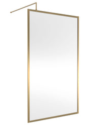 Nuie Framed Wetroom Screen 1950mm (All Sizes) in 1200mm Brushed Brass (NWFF12BB)