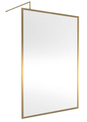 Nuie Framed Wetroom Screen 1950mm (All Sizes) in 1400mm Brushed Brass (NWFF14BB)