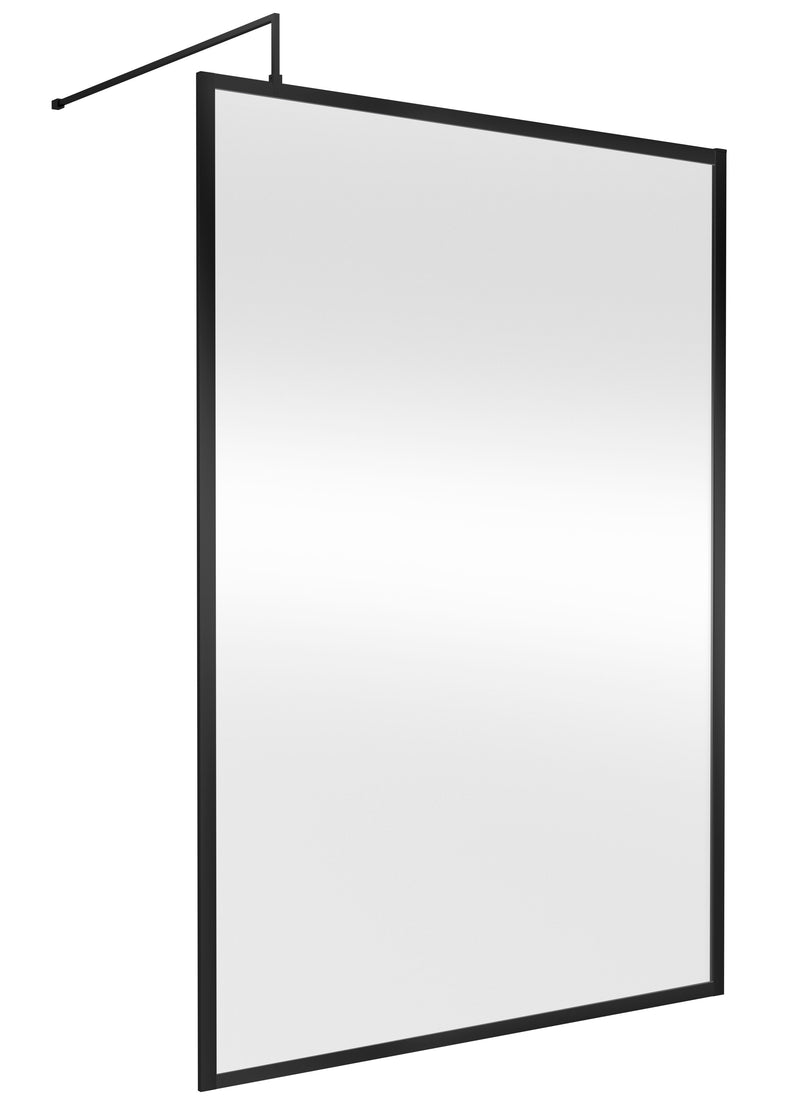 Nuie Framed Wetroom Screen 1950mm (All Sizes) in 1400mm Matt Black (NWFF14BP)