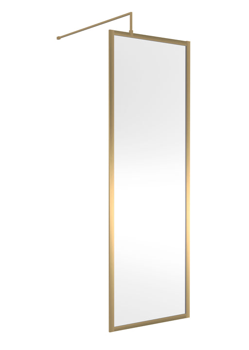 Nuie Framed Wetroom Screen 1950mm (All Sizes) in 700mm Brushed Brass (NWFF70BB)