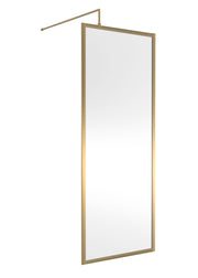 Nuie Framed Wetroom Screen 1950mm (All Sizes) in 800mm Brushed Brass (NWFF80BB)