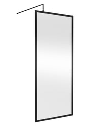 Nuie Framed Wetroom Screen 1950mm (All Sizes) in 900mm Matt Black (NWFF90BP)