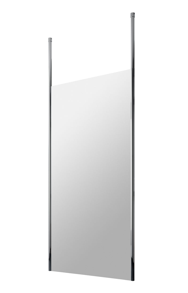 Nuie Framed Wetroom Screen with Ceiling Posts 1950mm (All Sizes) in 1000mm Chrome (NWCP10)