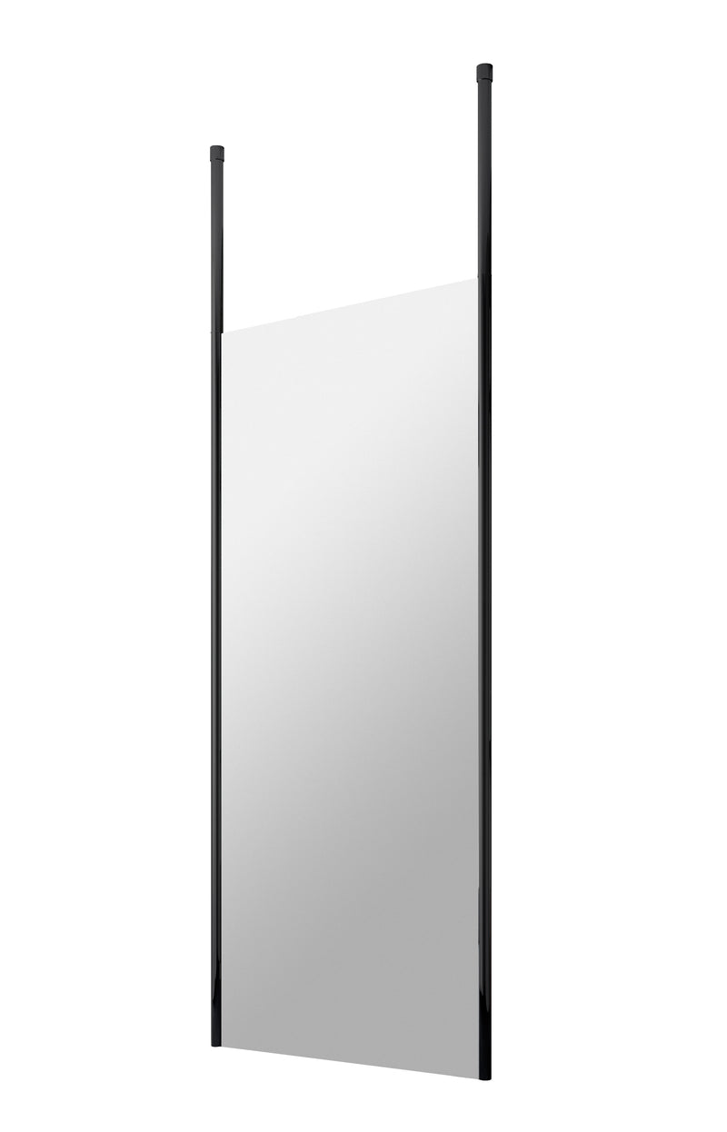 Nuie Framed Wetroom Screen with Ceiling Posts 1950mm (All Sizes) in 800mm Matt Black (NWCP080BP)