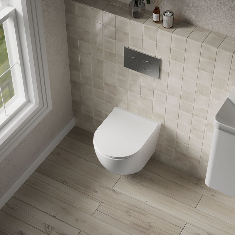 Nuie Freya wall hung toilet pan lifestyle view