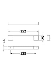 Nuie Furniture D Handles (All Sizes) line drawing