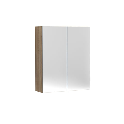 Nuie Fusion 600mm Wall Hung 50/50 Mirror Cabinet in Bleached Oak (OFF3017)