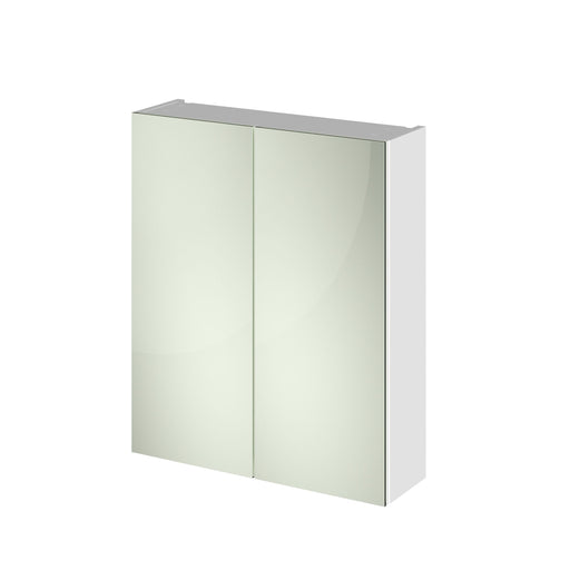 Nuie Fusion 600mm Wall Hung 50/50 Mirror Cabinet in Gloss White (OFF117)