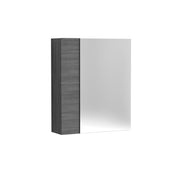 Nuie Fusion 600mm Wall Hung Single Door Mirror Cabinet in Brown Grey Avola (OFF518)